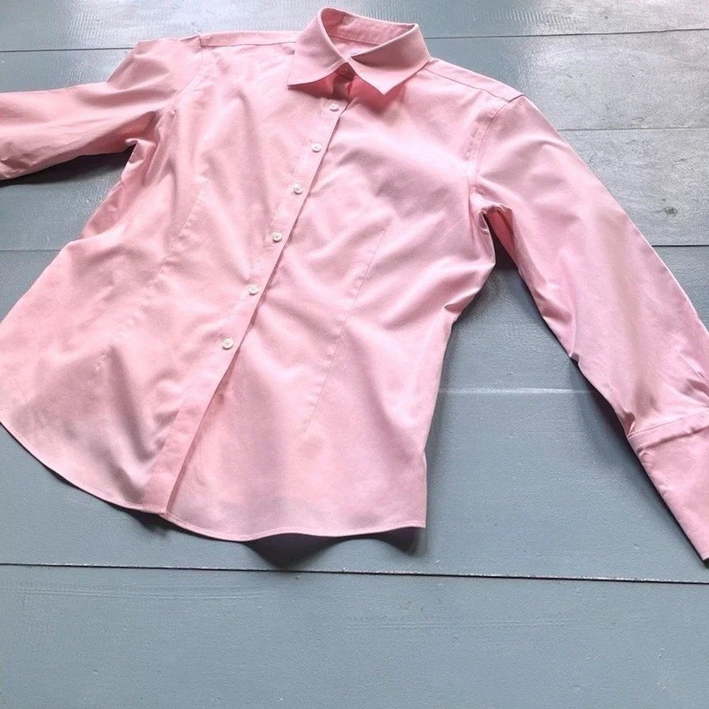 Brooks Brothers Pink 3/4 Sleeve‎ Button Down Shirt Women's 4 Preppy Classic